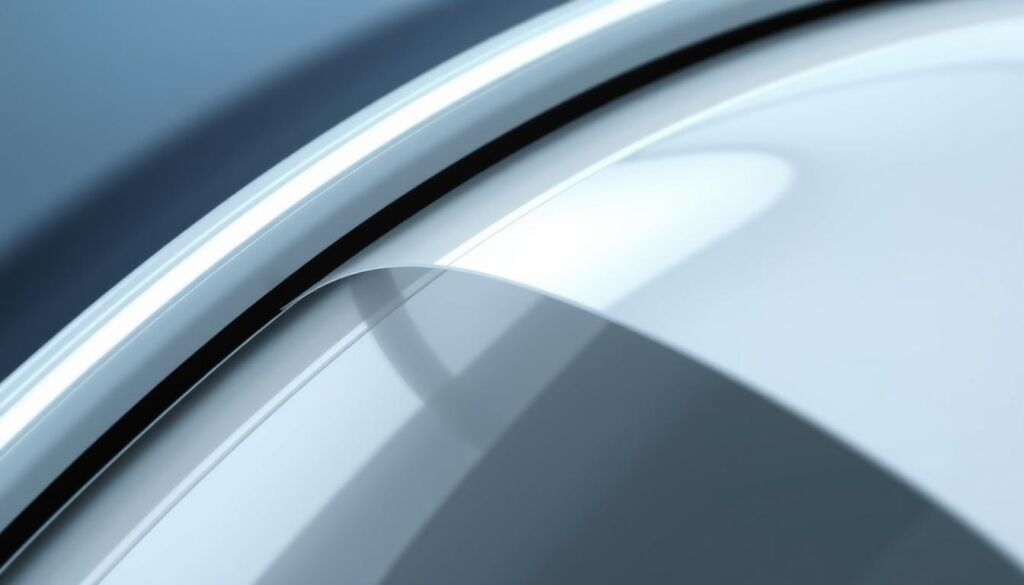 A close-up view of a meticulously crafted ceramic window tint film, showcasing its durable and resilient nature. The tint appears seamless, with a sleek, glossy surface that reflects the surrounding environment. Thin yet sturdy, the tint seems impervious to scratches, fading, or discoloration, even under intense sunlight. The lighting is soft and diffused, highlighting the textural details and the material's inherent strength. The composition emphasizes the tint's ability to withstand the elements, conveying a sense of long-lasting protection and reliability.