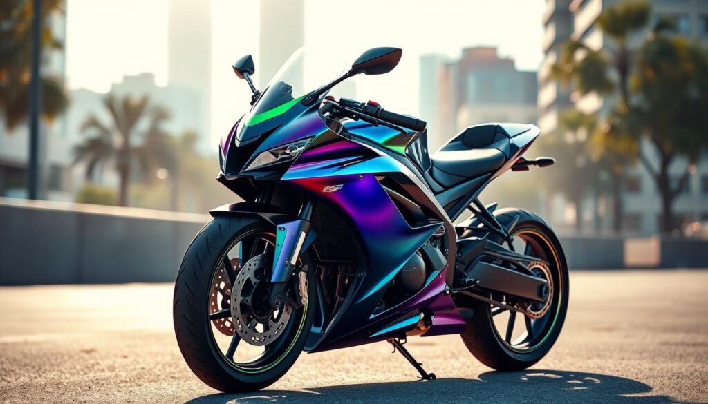 color-shifting motorcycle wrap